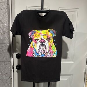 Hanes Black Bulldog Graphic T-Shirt